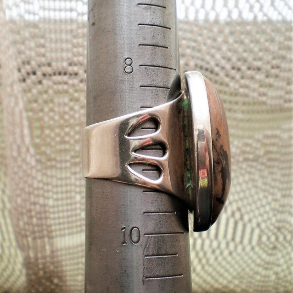 HUGE Jay King Drt Sterling Silver 925 Picture Jasper Cocktail Dinner Ring 14 g. - Picture 11 of 11